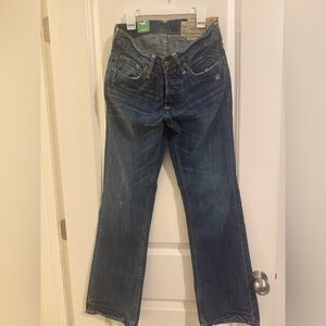 Vintage Y2K Hollister Men's Dark Blue Bootcut Jeans- NWT 28Wx30 L